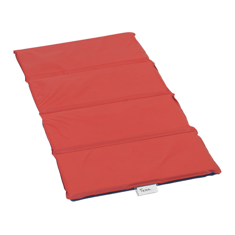 1" 4 Section Folding Rest Nap Mat - Red/Blue