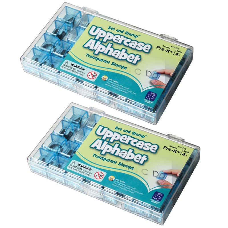 See and Stamp&trade; Transparent Stamps , 5/8" Uppercase Alphabet, 2 Sets