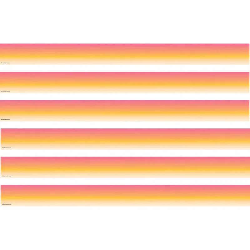 Pink and Orange Color Wash Straight Border Trim, 35 Feet Per Pack, 6 Packs