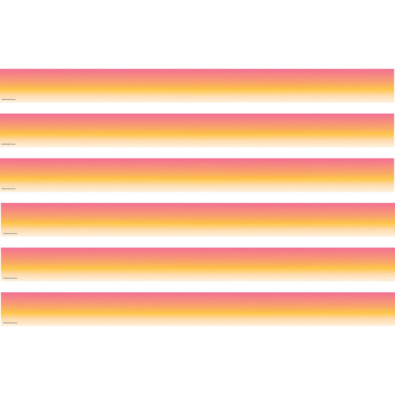 Pink and Orange Color Wash Straight Border Trim, 35 Feet Per Pack, 6 Packs