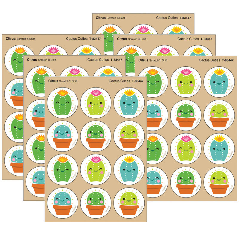 Cactus Cuties, Citrus scent Scratch 'n Sniff Stinky Stickers&reg;, 48 Per Pack, 6 Packs