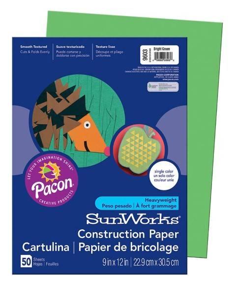PRANG® Construction Paper 9" x 12" 50 Sheets Per Pack Medium Weight