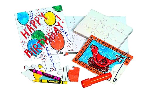 Compoz-A-Puzzle® Blank 9 Piece Puzzles, 4" x 5-1/2" Size, White - 24/ Pkg.