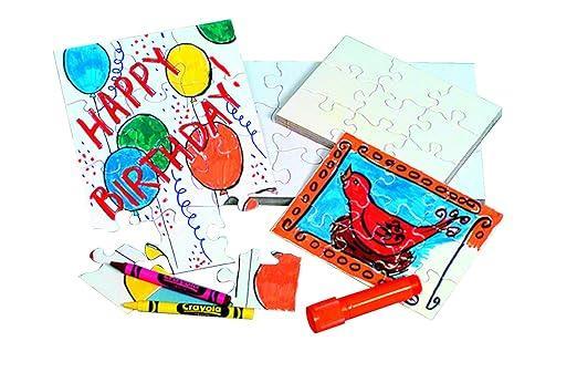 Compoz-A-Puzzle® Blank 9 Piece Puzzles, 4" x 5-1/2" Size, White - 24/ Pkg.