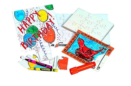 Compoz-A-Puzzle® Blank 9 Piece Puzzles, 4" x 5-1/2" Size, White - 24/ Pkg.