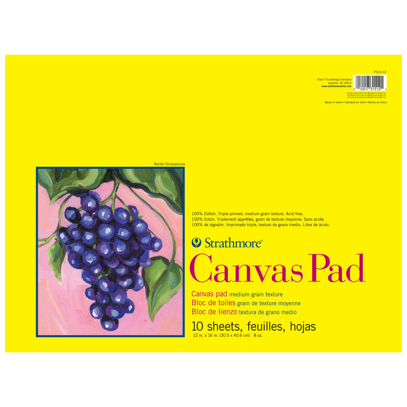 300 Series Canvas Pad, Tape Binding, 10 Sheet, 12x16 inch, 1 Count