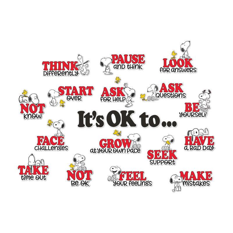 PeanutsÂ® Snoopy It's Ok to... Bulletin Board Set, 42 Pieces