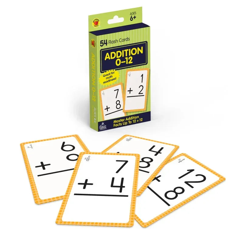 Addition 0 to 12 Flash Cards, 54 Cards