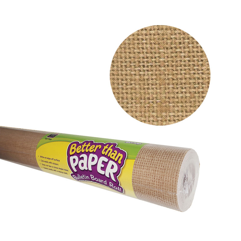 Better Than Paper&reg; Bulletin Board Roll, 4' x 12', Burlap Design, 4 Rolls