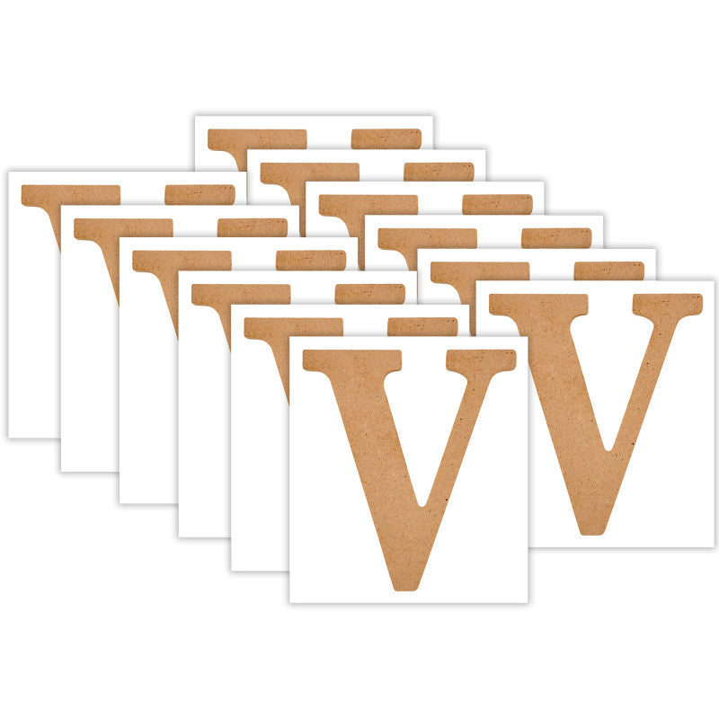 MDF Letter, V, 5 Inch, Pack of 12