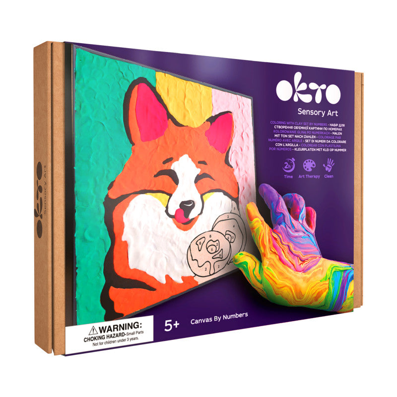 Clay-by-Number Fox Air-Dry Clay Art Kit
