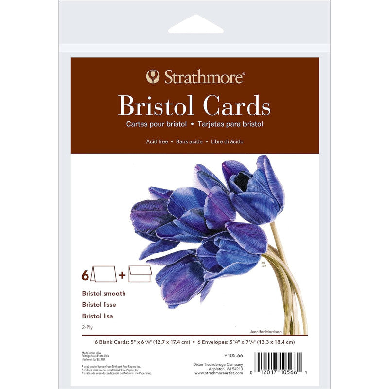400 Series Bristol Cards & Envelopes, Full Size, 5x6.875 inch, 6 Pack