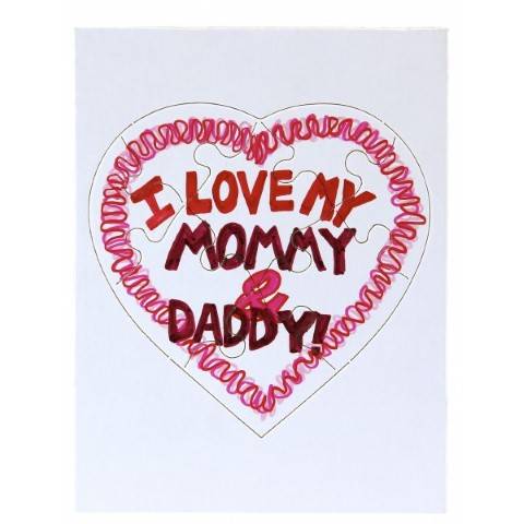 Compoz-A-Puzzle® Blank 8 Piece Heart Shape Puzzles, 6" x 8" White - 24/ Pkg.