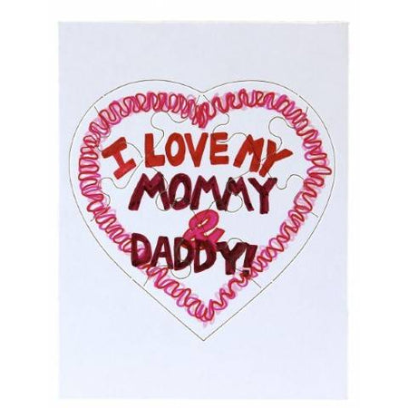 Compoz-A-Puzzle® Blank 8 Piece Heart Shape Puzzles, 6" x 8" White - 24/ Pkg.