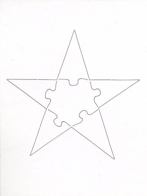 Compoz-A-Puzzle® Blank 6 Piece Star Shape Puzzles, 6" x 8" White - 24/ Pkg.