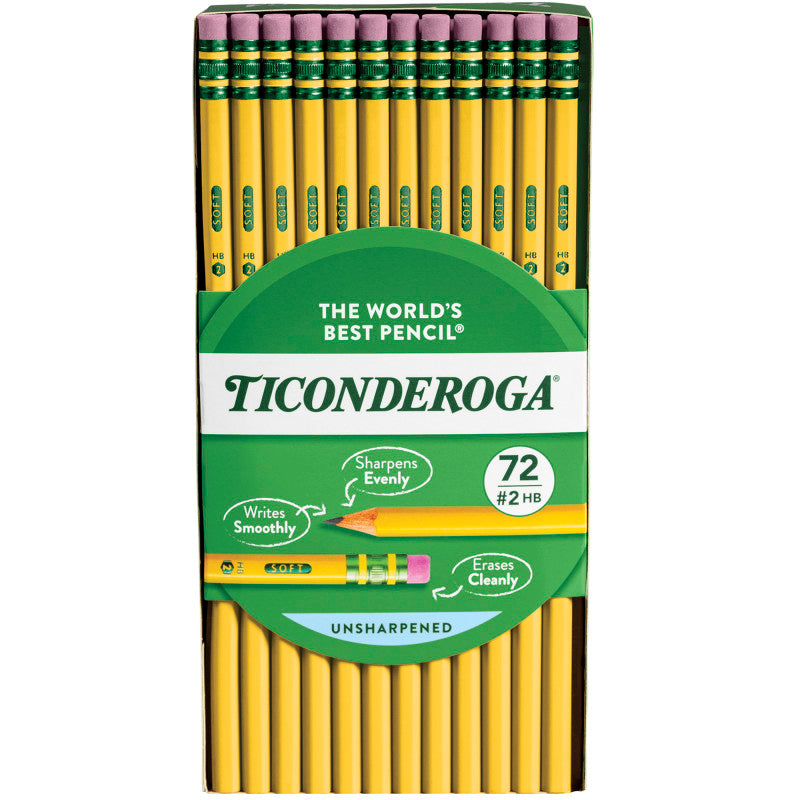 Original Ticonderoga&reg; Pencils, No. 2 Soft, Unsharpened, Box of 72