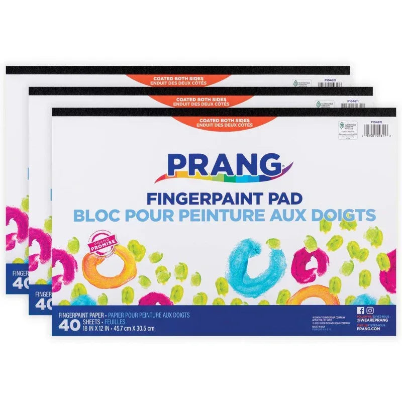 Painting Paper Pad, White, 18" x 12", 40 Sheets, Pack of 3