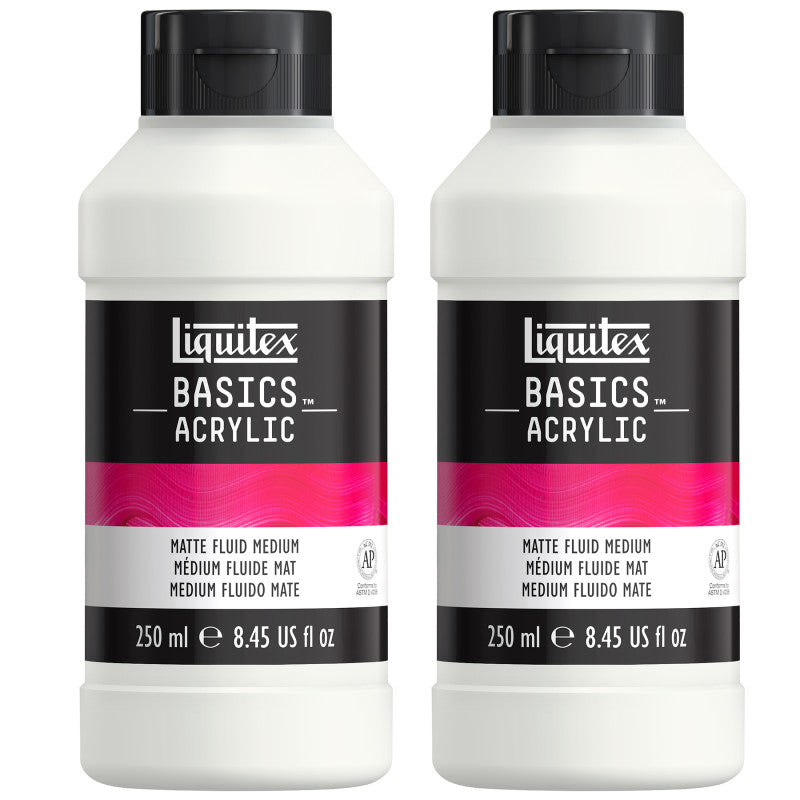BASICS Matte Fluid Medium, 250 mL Bottle, Pack of 2