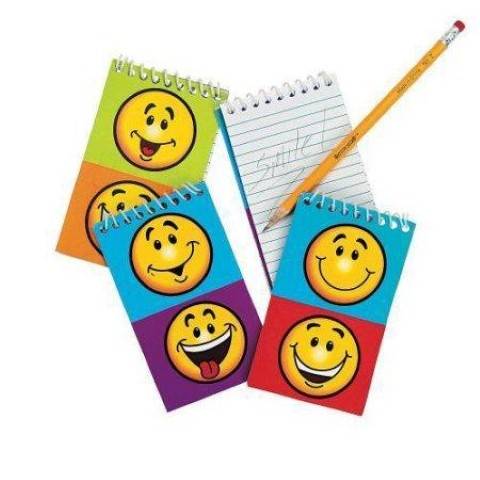 Paper Smile Face Spiral Notepads, 12 per package (9712)