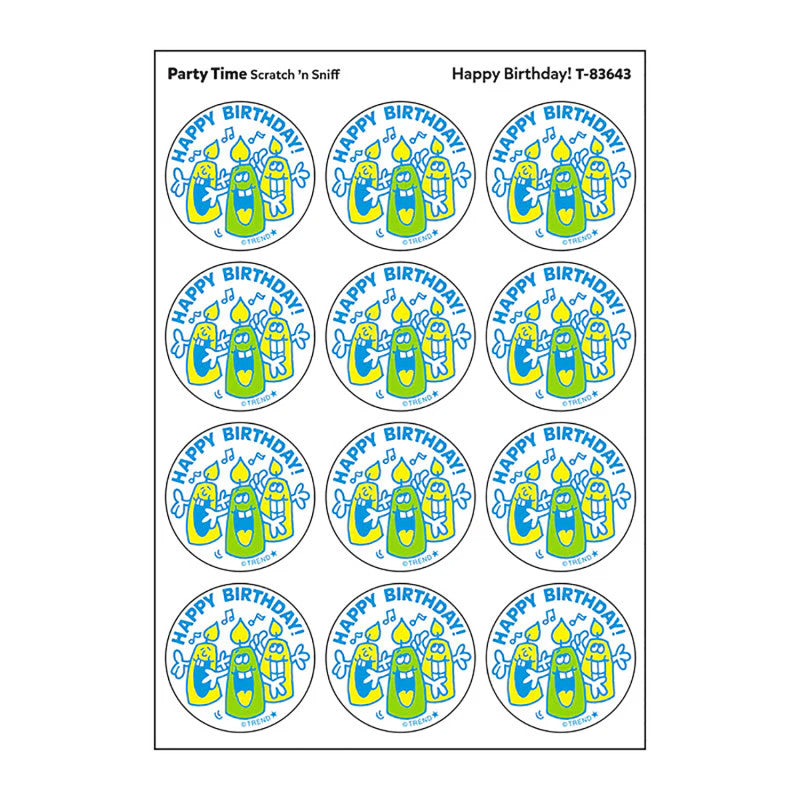 Happy Birthday!/Party Time scent Retro Scratch 'n Sniff Stinky Stickers&reg;, 24 ct.