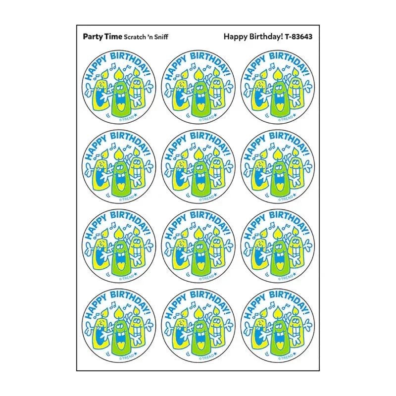 Happy Birthday!/Party Time scent Retro Scratch 'n Sniff Stinky Stickers&reg;, 24 ct.