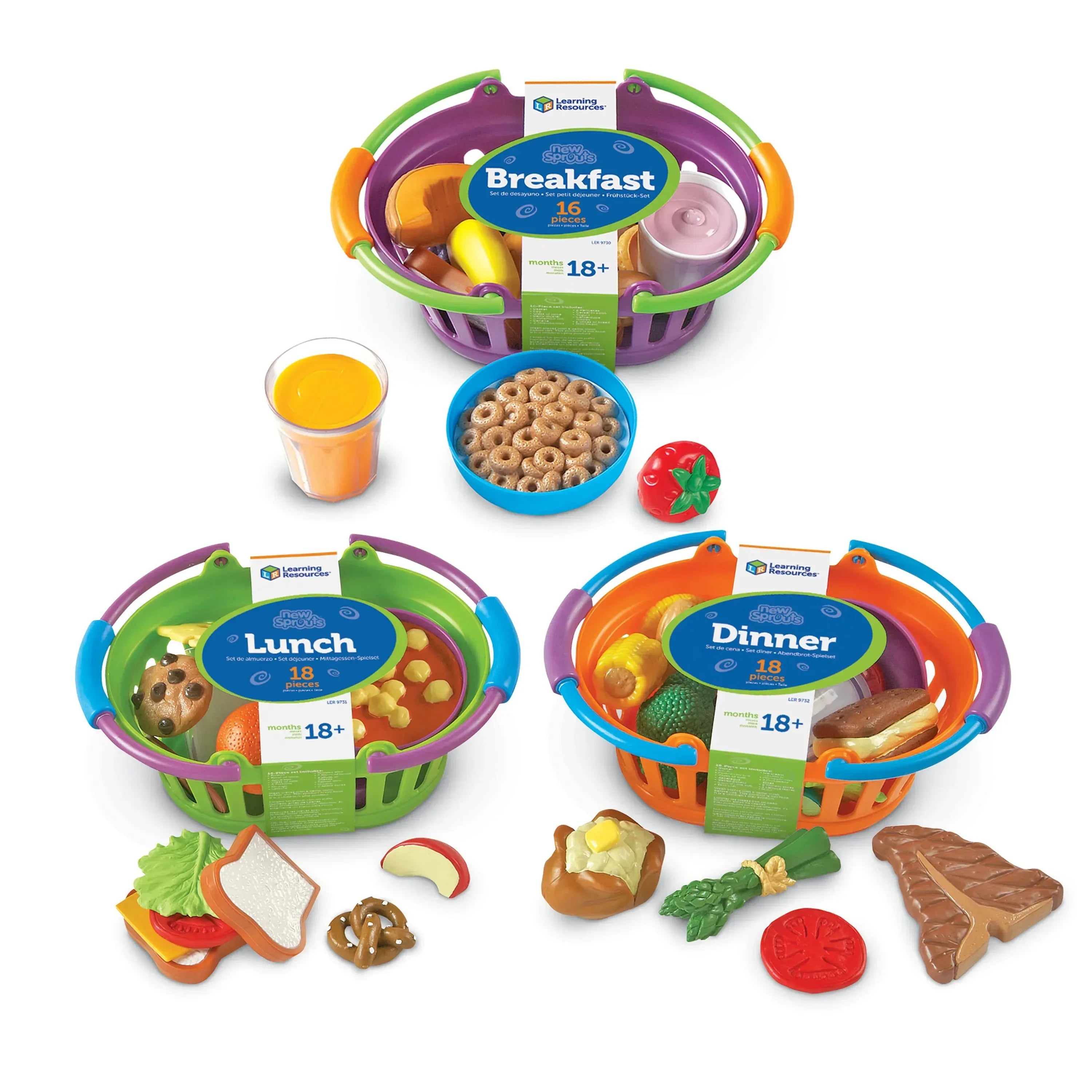 Learning Resources New Sprouts® Breakfast, Lunch and Dinner Baskets , LER9733