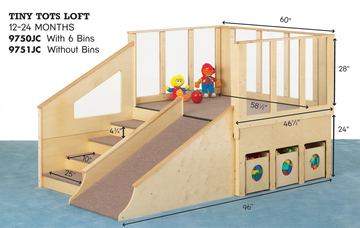 Jonti-Craft® Tiny Tots Loft - 12-24 Months - with Bins