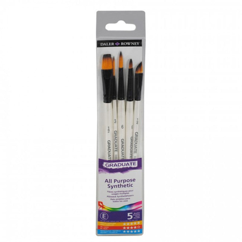Graduate Watercolor Detail Brush Set, Synthetic, 5 Pieces