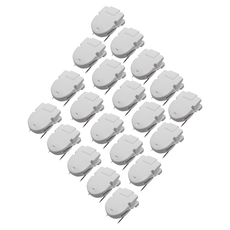 Wall Clips For Fabric Panels, White, 40 Sheet Capacity, Pack of 20