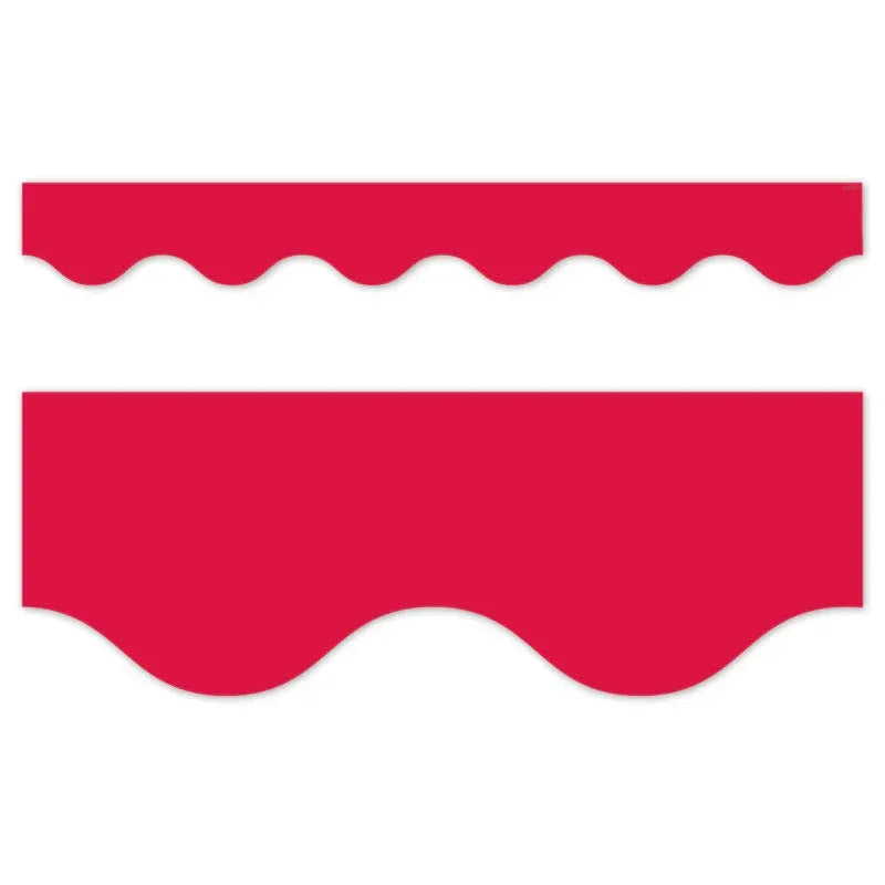 Core Decor Red Wavy EZ Border, Bulletin Board Border, 48 Feet
