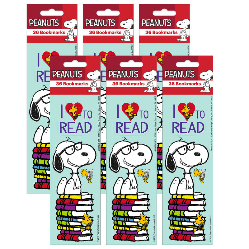 Peanuts&reg; Reading Bookmark, 36 Per Pack, 6 Packs