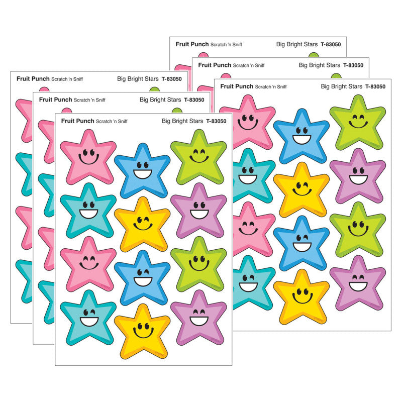 Big Bright Stars, Fruit Punch Scent Scratch 'n Sniff Stinky Stickers&reg;, 48 Per Pack, 6 Packs