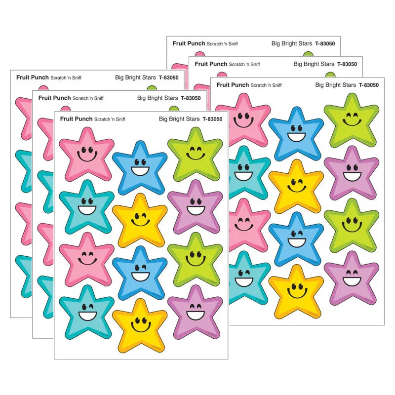 Big Bright Stars, Fruit Punch Scent Scratch 'n Sniff Stinky Stickers&reg;, 48 Per Pack, 6 Packs