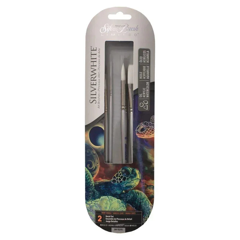 Silverwhite&reg; Short Handle BETTER 4-Piece W/C Brush Set