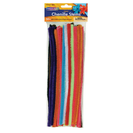 Giant Stems, Assorted Colors, 12" x 12 mm, 50 Pieces