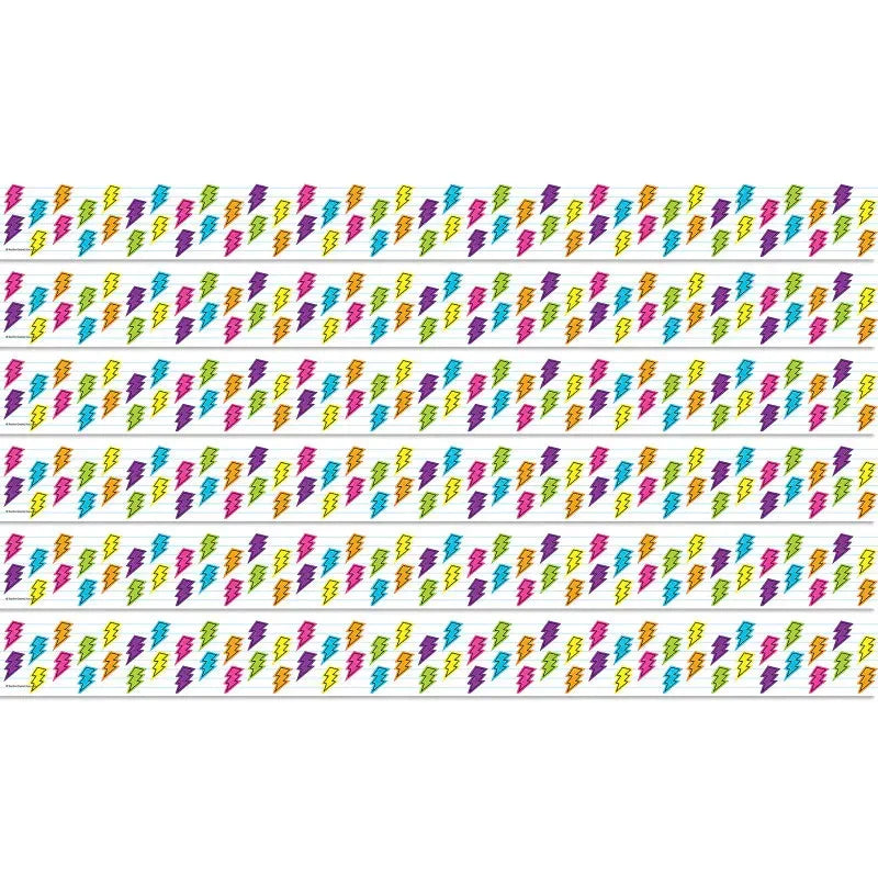 Brights 4Ever Lightning Bolts Straight Border Trim, 35 Feet Per Pack, 6 Packs