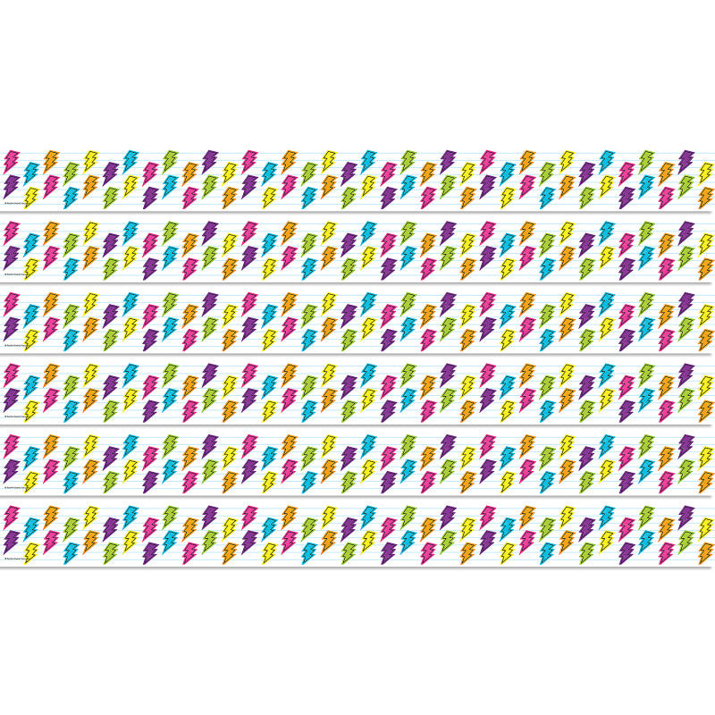 Brights 4Ever Lightning Bolts Straight Border Trim, 35 Feet Per Pack, 6 Packs