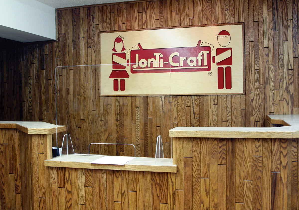 Jonti-Craft® See-Thru Table Divider Shields - 2 Station with Opening - 30" x 8" x 4"