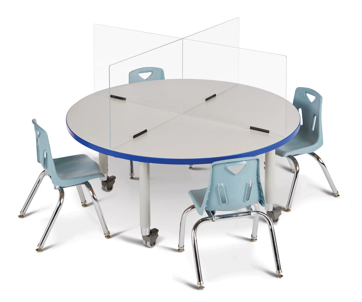 Jonti-Craft® See-Thru Table Divider Shields - 4 Station - 47.5" x 47.5" x 24"