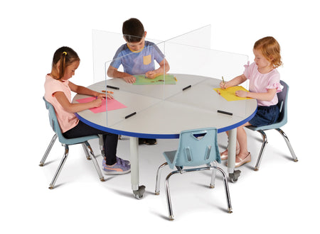 Berries® Round Activity Table - 48" Diameter, Mobile - Freckled Gray/Blue/Gray