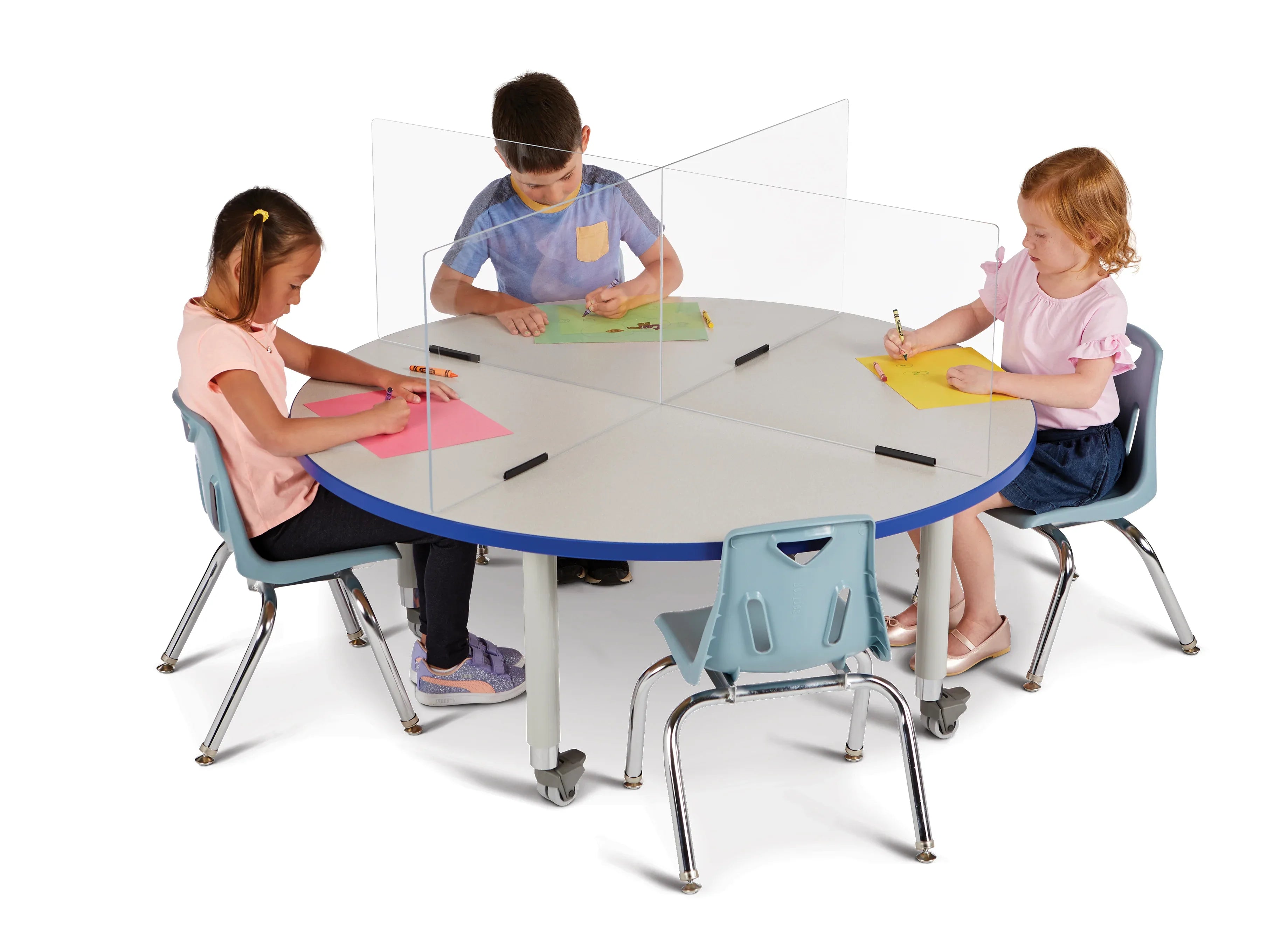 Jonti-Craft® See-Thru Table Divider Shields - 4 Station - 47.5" x 29.5" x 16"
