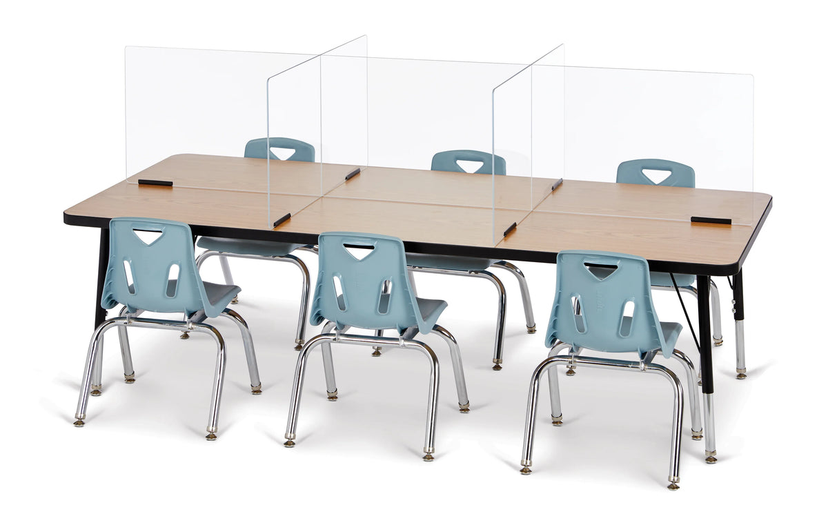 Jonti-Craft® See-Thru Table Divider Shields - 6 Station - 58.5" x 29.5" x 16"