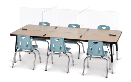 Jonti-Craft® See-Thru Table Divider Shields - 6 Station - 58.5" x 29.5" x 16"
