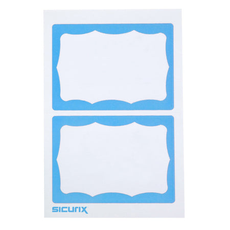 Adhesive Badges, Blue Border, Pack of 100