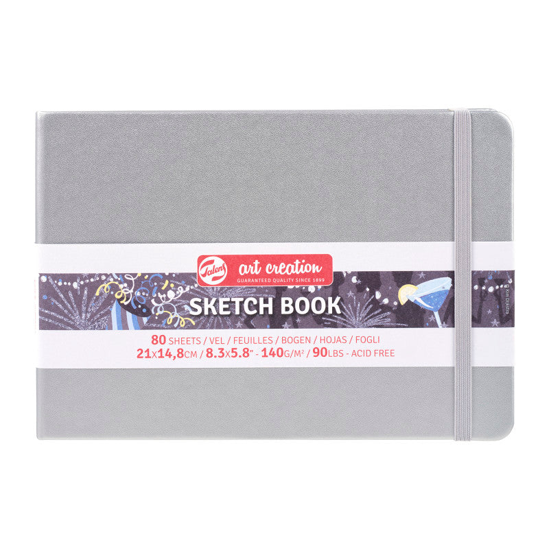 Sketchbook, 80 Sheets, 90lbs, Shiny Silver Cover, 8.3" x 5.8" (A5) 98bda33205894e2c9ccb47fef53af398c8b643b1