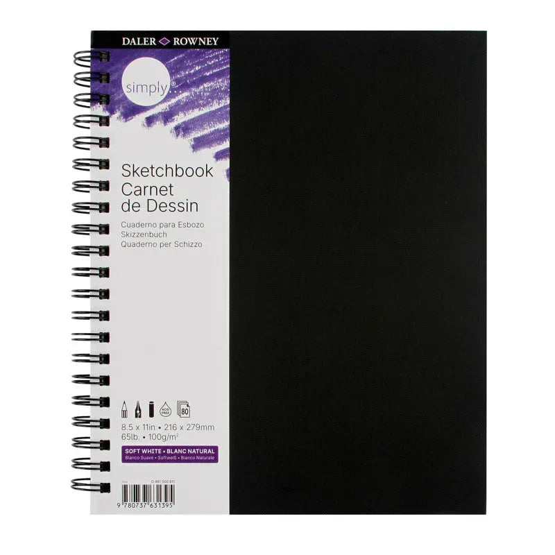 Simply... Sketchbook, Soft White, 80 Sheet, 8.5x11 inch, 1 Count