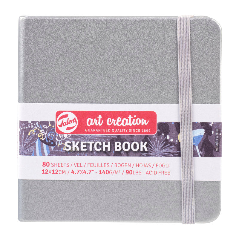 Sketchbook, 80 Sheets, 90lbs, Shiny Silver Cover, 4.7" x 4.7" 98fd891807df2ad0b8bd9e9bf649bdf13634de26