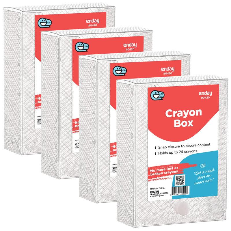 Clear Crayon Storage Boxes, 4 Count