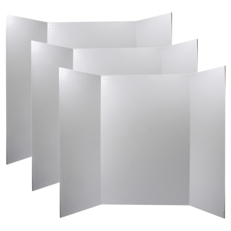 Foam Presentation Board, White, 1/2" Faint Grid 28" x 22", Pack of 3