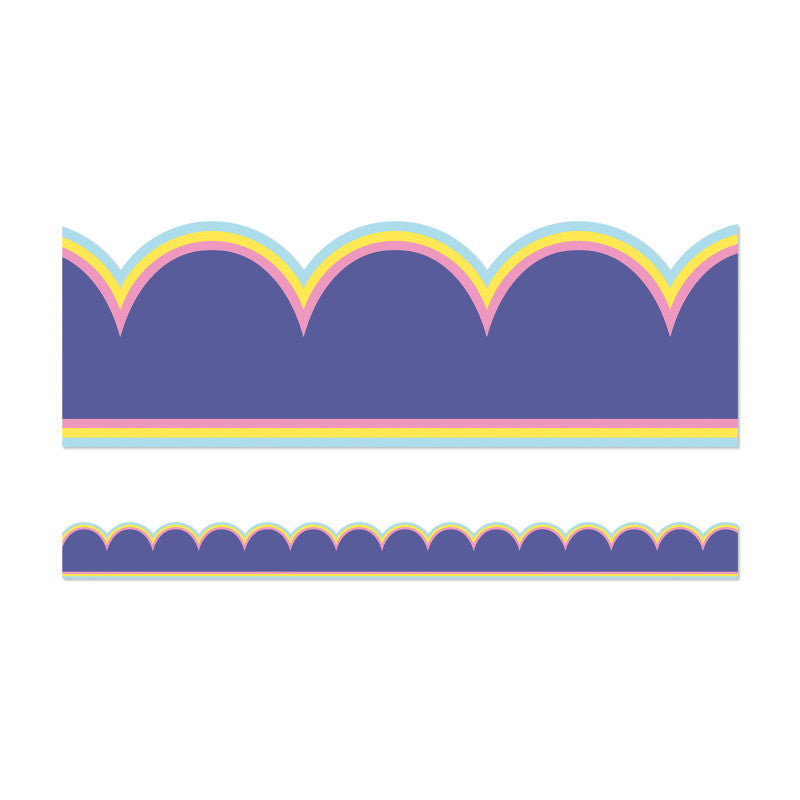 We Stick Together Pop of Purple Scalloped Bulletin Board Borders, 39 Feet
